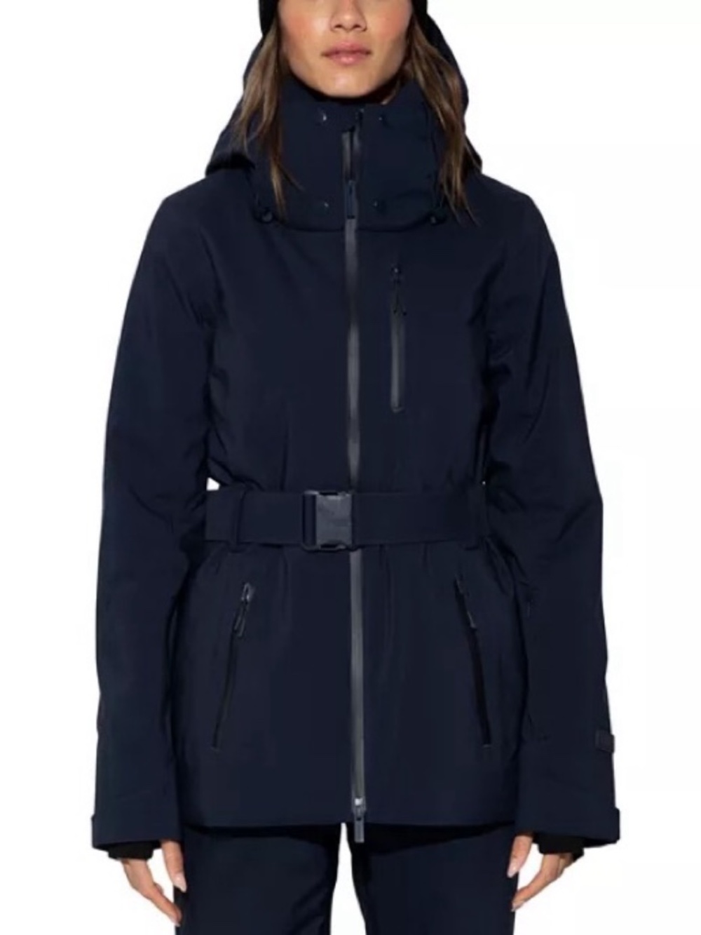 Halfdays Aston Jacket In Navy Belted Lightweight Ski Womens S NEW NWT